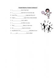 English worksheet: Present Simple vs Present Continuous