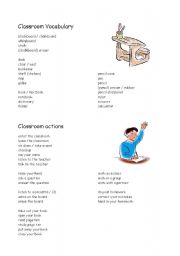 English Worksheet: Classroom vocabulatory