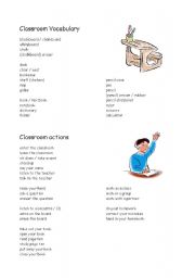 English worksheet: Classroom vocabulatory