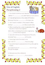 Use of English paraphrasing and word formation