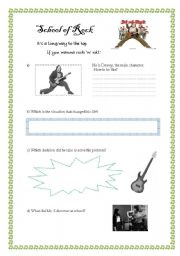English Worksheet: School of Rock activities