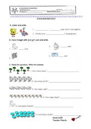 English Worksheet: Test for the Book English Time - Oxford