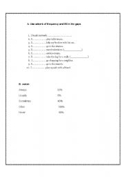 English worksheet: adverb of frequency