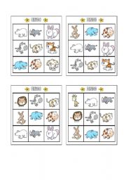 Animals bingo worksheets