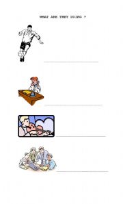English Worksheet: WHAT ARE THEY DOING ?