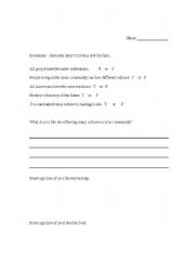 English worksheet: Community