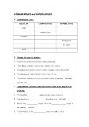 English worksheet: COMPARATIVES