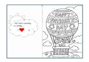 English Worksheet: FATHERS DAY CARD