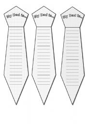 English Worksheet: Fathers Day Bookmarks with Adjectives