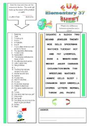 English Worksheet: Fun Sheet Elementary 37