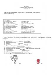 English Worksheet: WORSE OR BETTER THAN?