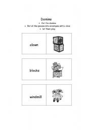 English worksheet: toys domino