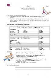 English Worksheet: present contious