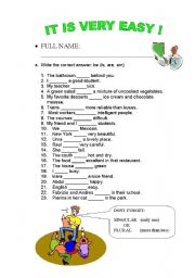 English Worksheet: verb to be primary students easy