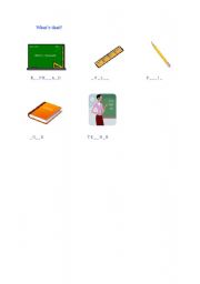 English Worksheet: objects of the classroom