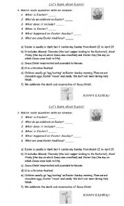 English worksheet: Lets learn about Easter