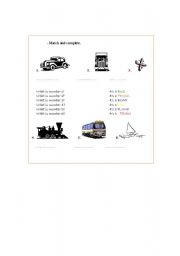English worksheet: Means of Transport