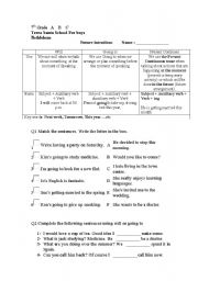 English worksheet: going to and will