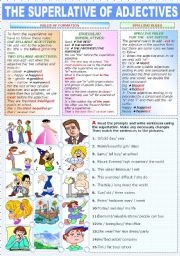 THE SUPERLATIVE OF ADJECTIVES (TWO PAGES)