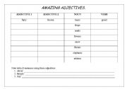 English Worksheet: Amazing Adjectives