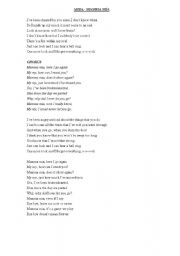English Worksheet: Abba lyrics. Mamma mia