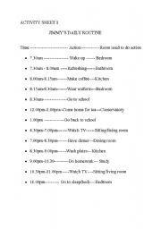 English Worksheet: Learning daily routines