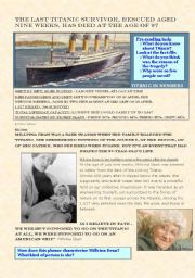 The Last Titanic Survivor (an article + exercises)