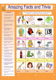 English Worksheet: Amazing  Facts and Trivia