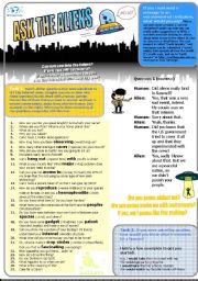 Ask The Aliens. Question&Answer (Role Play+Vocab Exercises w Solutions)