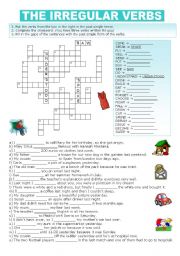 IRREGULAR VERBS - CROSSWORD AND FILL-IN-THE-GAPS EXERCISE