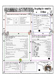 GRAMMAR ACTIVITIES HANDOUT - BE GOING TO - WANT TO - TIME 