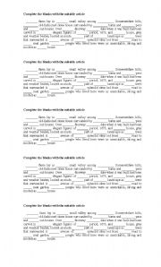 English worksheet: Articles about the story called Home