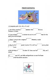 English worksheet: PREPOSITIONS