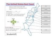 English Worksheet: United States East Coast Information Gap Pairwork