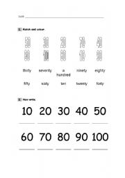 English Worksheet: more numbers 3