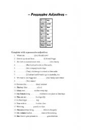 English Worksheet: possessive adjectives