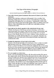 English Worksheet: Teaching Introductions and Conclusions