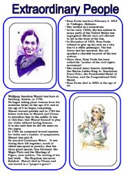 Extraordinary People 2 ...Rosa Parks and Wolfgang Amadeus Mozart (2 pages)