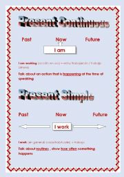 English worksheet: Present continuous vs present simple