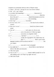 English worksheet: conversation with past simple