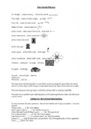 English Worksheet: Directional Phrases