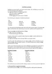 English worksheet: indefinitive articles