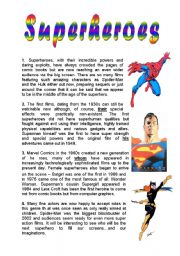 superheroes reading comprehension