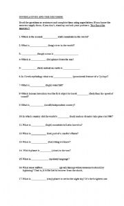 English Worksheet: Superlatives and the records