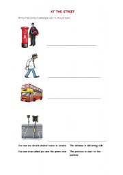 English worksheet: At the Street