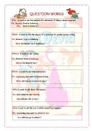 English Worksheet: Wh Questions in the Simple Past Tense( 4 pages )