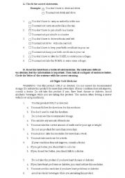 English worksheet: must/have to