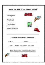 English worksheets: Jobs - Fireman