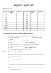 English Worksheet: Simple PAst