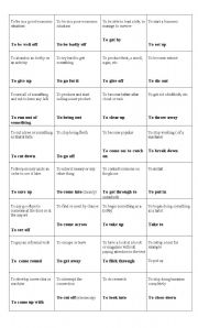 Phrasal verbs card game for First Certificate